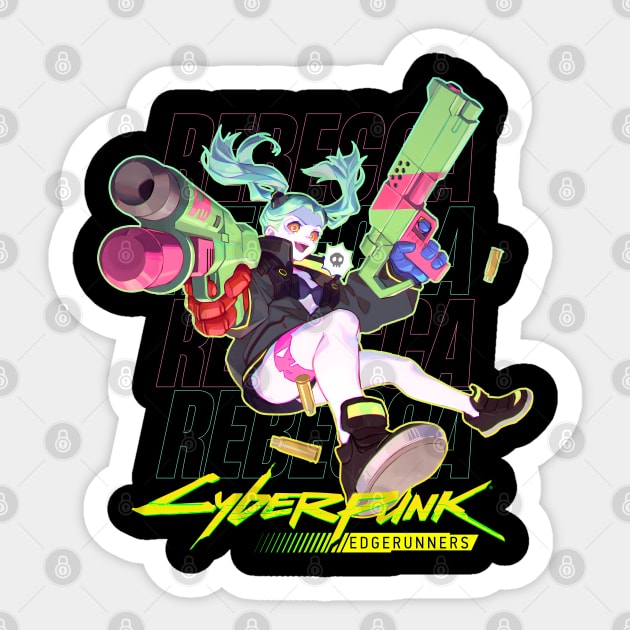 Cyberpunk Edgerunners Rebecca Sticker by KokkaiBlack